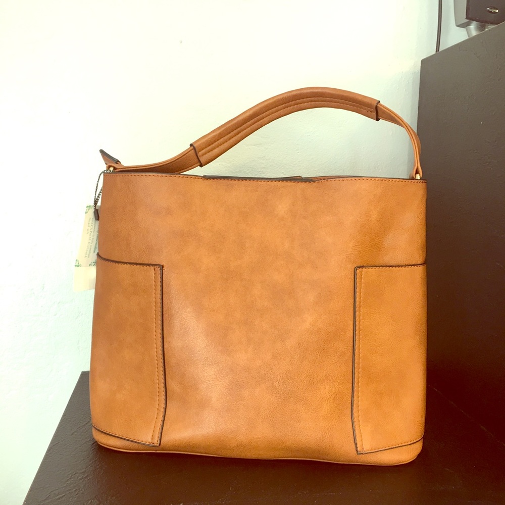 Brown hobo style bag, with wallet set.